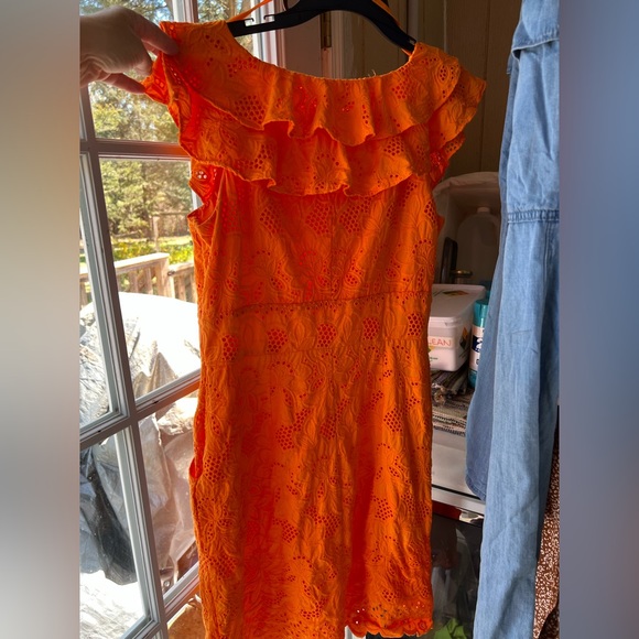 Orange Ruffled Dress - Picture 6 of 8